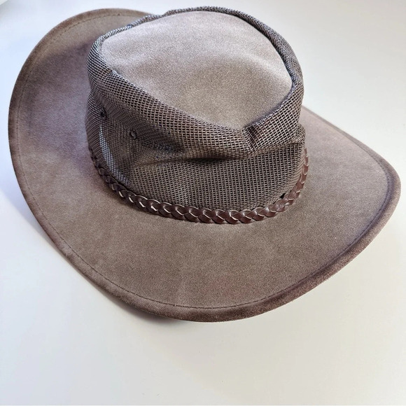 Jacaru Suede Leather Mesh Australian Cowboy Golf Outback Summer Western Hat main image 4